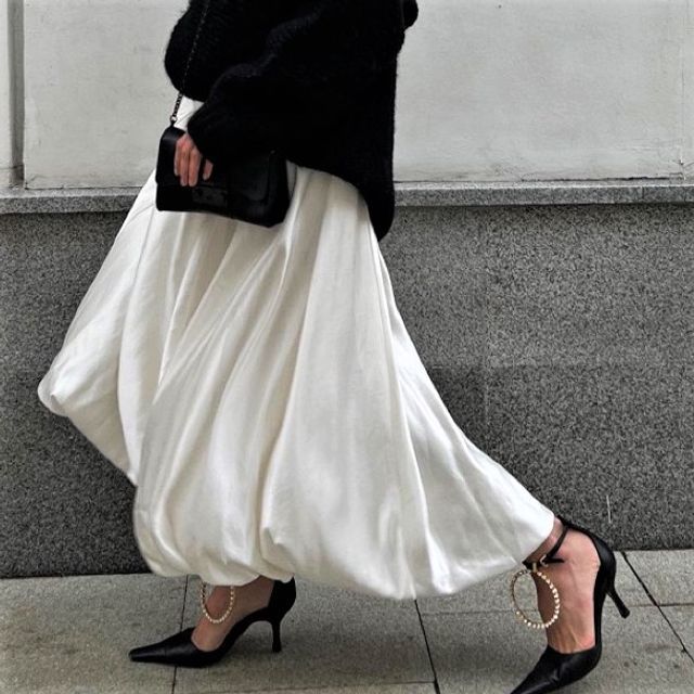 High Maxi Plain A-Line Waist Skirt