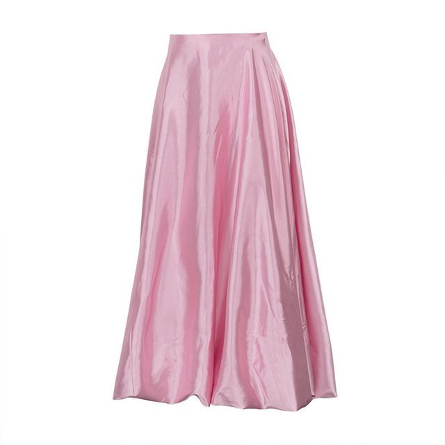 High Maxi Plain A-Line Waist Skirt