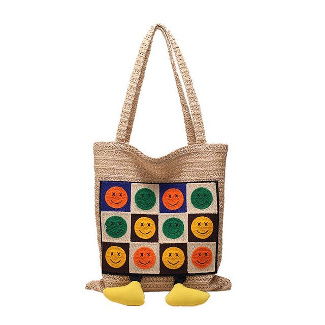 Smiley Tote Face Crochet Bag