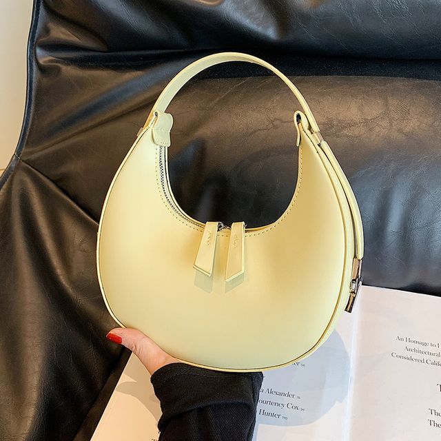 Zip Faux Shoulder Leather Bag