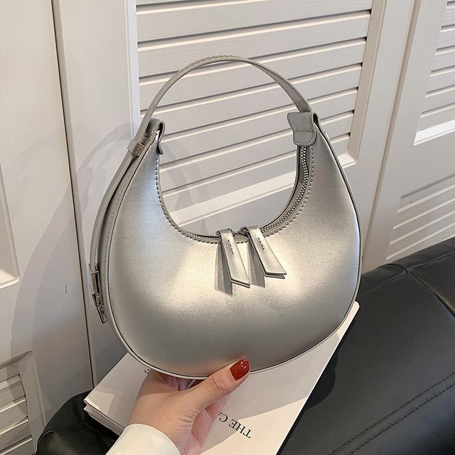 Zip Faux Shoulder Leather Bag