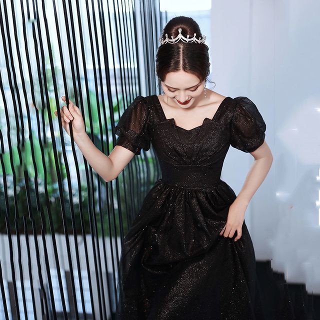 Cocktail / Midi Gown Plain Evening A-Line Dress Mesh