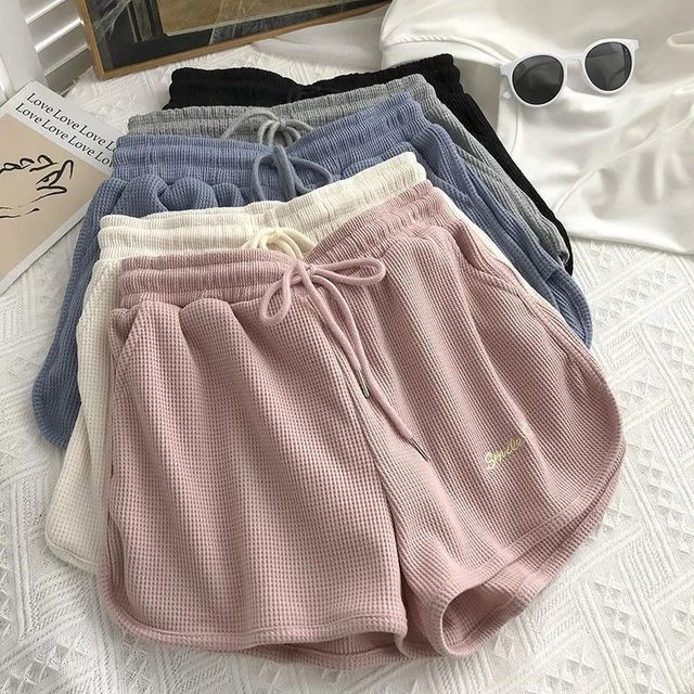 Letter High Embroidered Shorts Waist