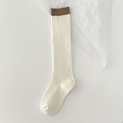 Two Tone Ribbed Socks