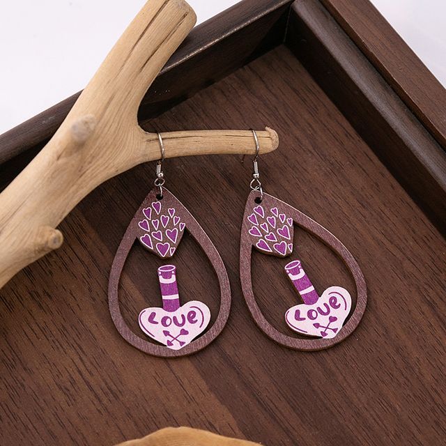 Wooden Drop Earring