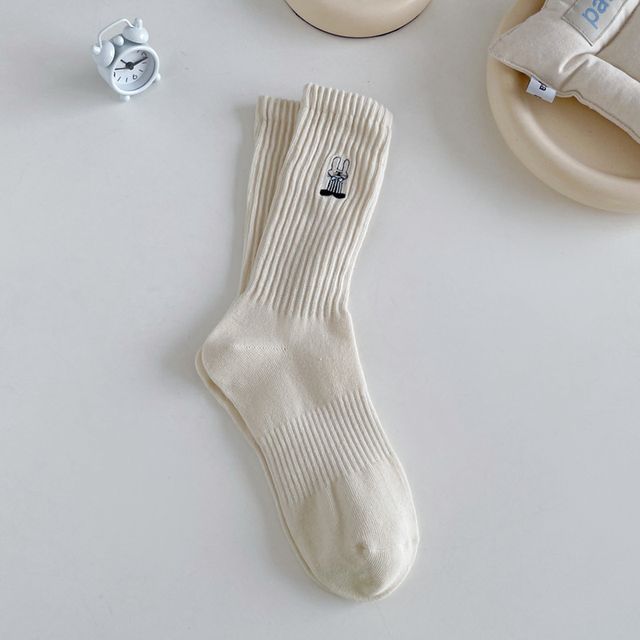 Rabbit Embroidered Socks