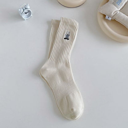 Rabbit Embroidered Socks