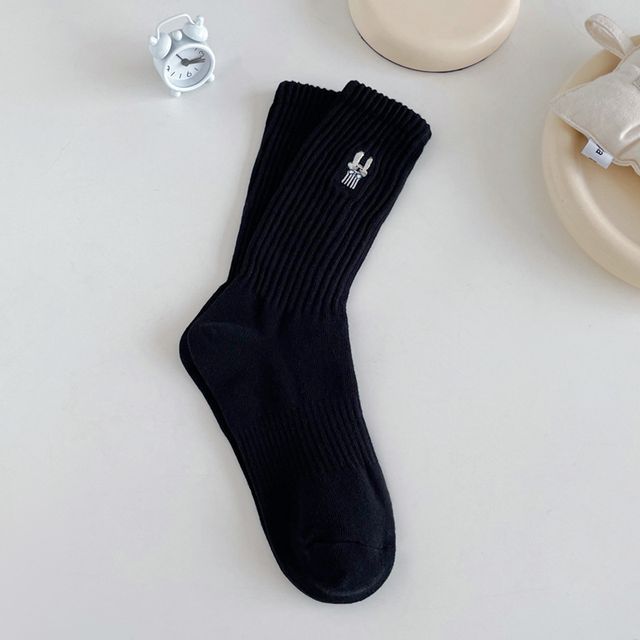 Rabbit Embroidered Socks