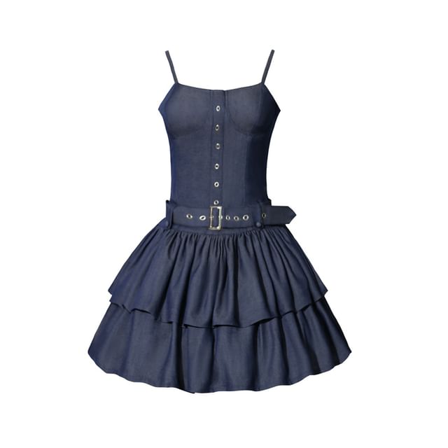 Robe courte trapèze sans manches Lolita à épaules dénudées et à lettrage