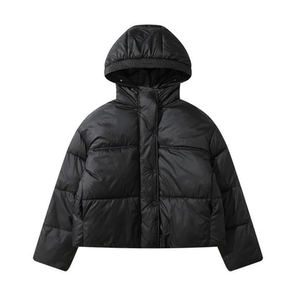 Plain Hooded Puffer Jacket