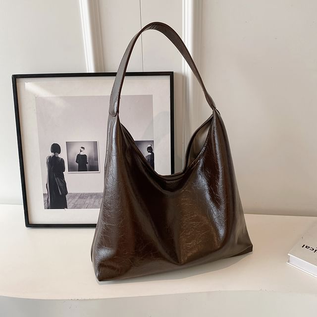 Leather Faux Tote Plain Bag