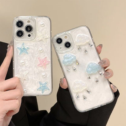 Starfish / Rain Cloud Phone Case - iPhone 15 Pro Max / 15 Pro / 15 Plus / 15 / 14 Pro Max / 14 Pro / 14 Plus / 14 / 13 Pro Max / 13 Pro / 13 / 13 mini / 12 Pro Max / 12 Pro / 12 / 12 mini / 11 Pro Max / 11 Pro / 11 / SE / XS Max / XS / XR / X