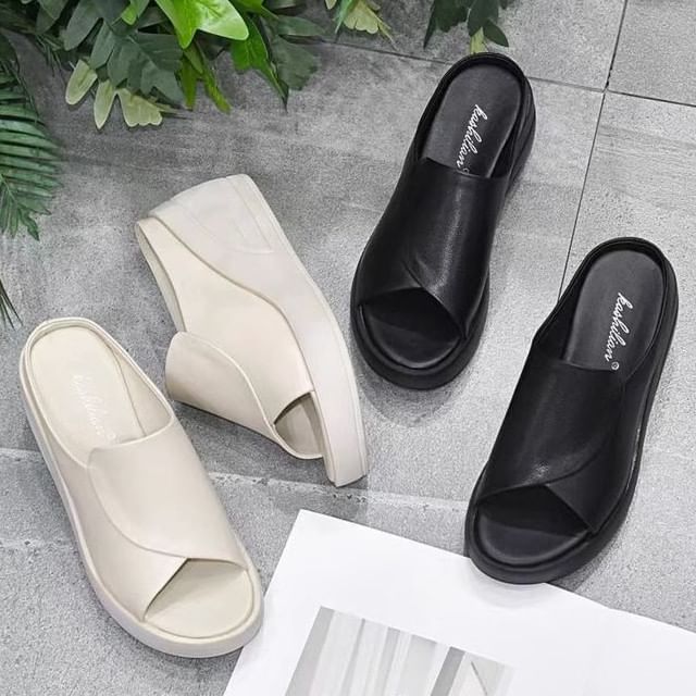 Sandals Slide Wedge Platform