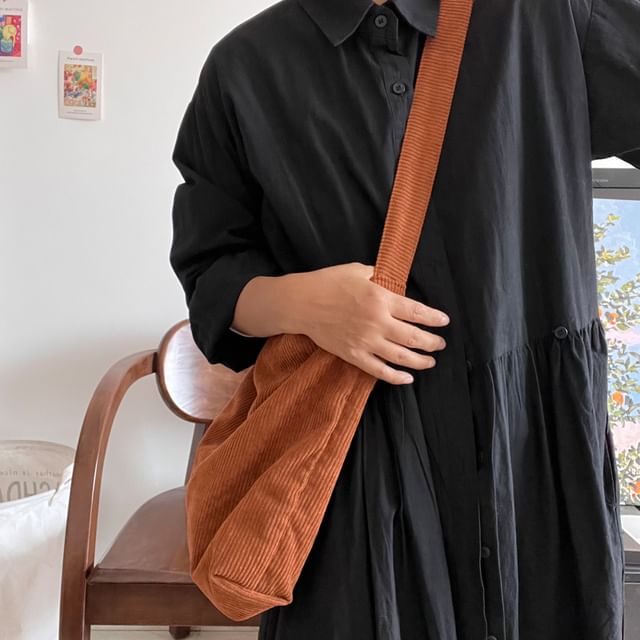 Crossbody Bag Corduroy Plain