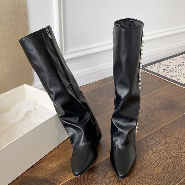 Wedge Tall Boots Pointy