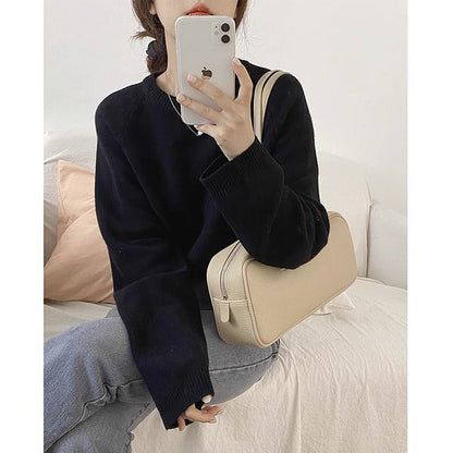 Crew Neck Plain Sweater