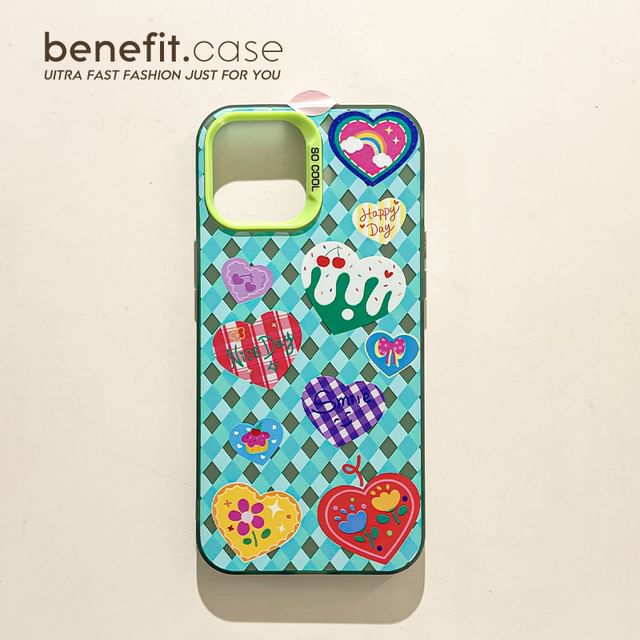 / Case Heart Phone Argyle Star
