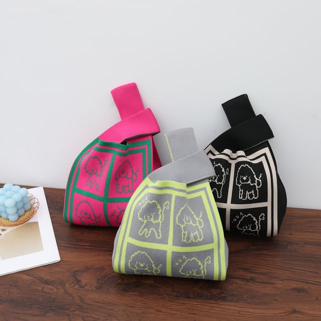 Tote Jacquard Bag Knit Dog