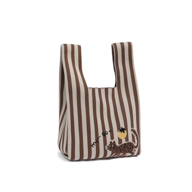 Tote Knit Cat Jacquard Bag