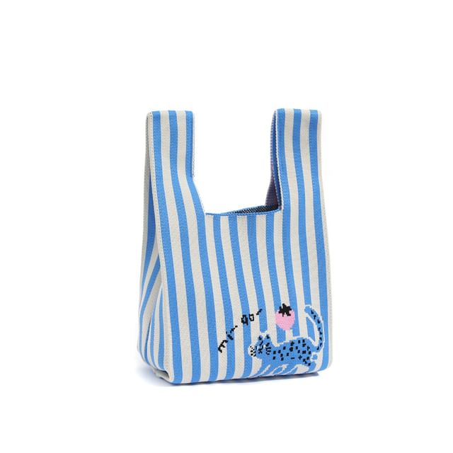 Tote Knit Cat Jacquard Bag
