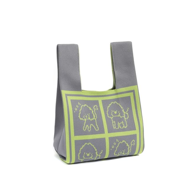 Tote Jacquard Bag Knit Dog