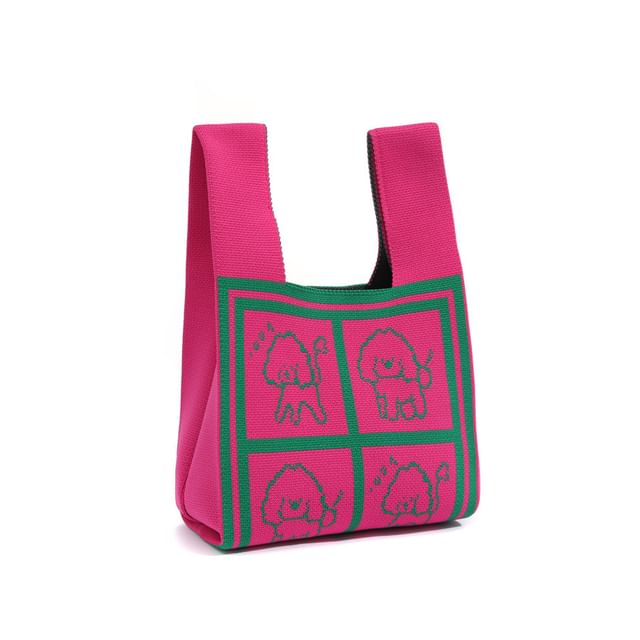 Tote Jacquard Bag Knit Dog