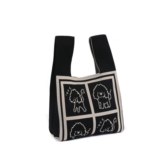 Tote Jacquard Bag Knit Dog