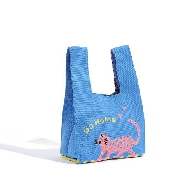 Bag Jacquard Cartoon Tote Knit
