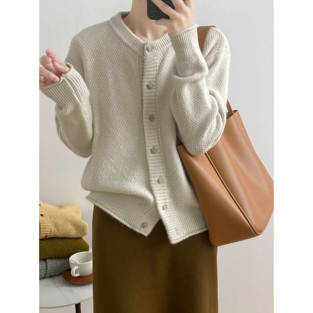 Plain Button-Up Cardigan