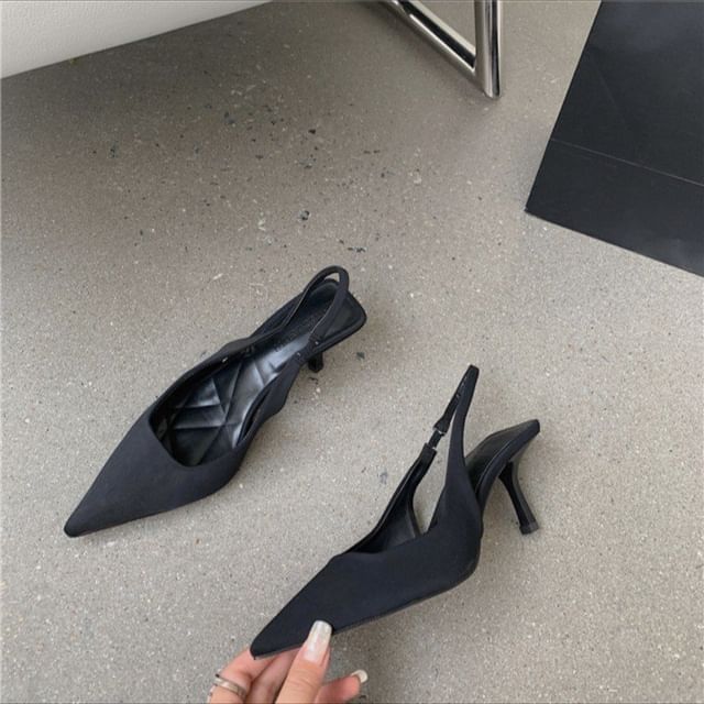 Heel High Pointy Slingback Sandals
