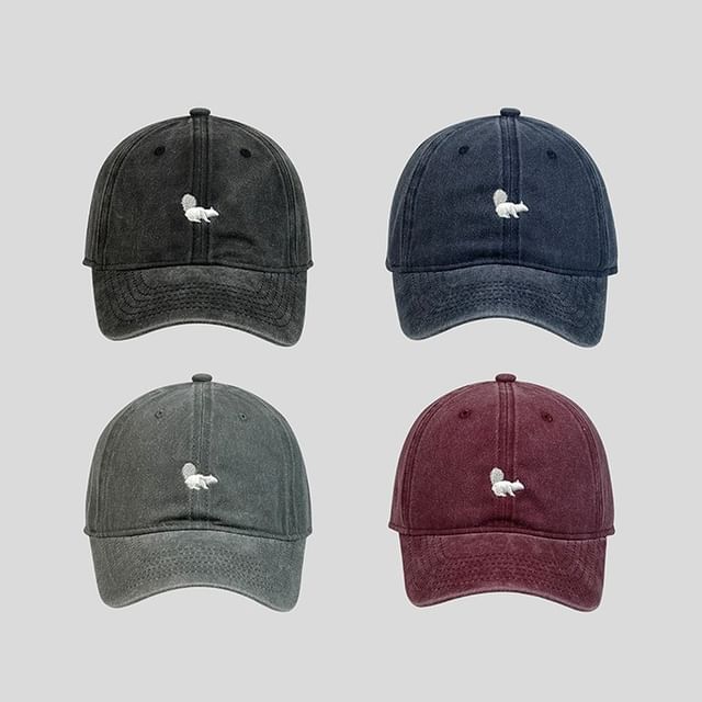 Squirrel Embroidered Baseball Cap
