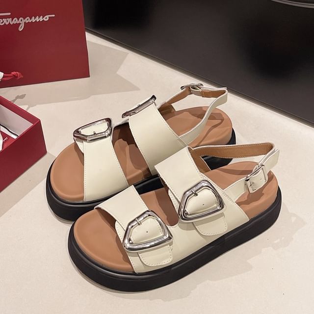 Sandals Slingback Platform Buckled