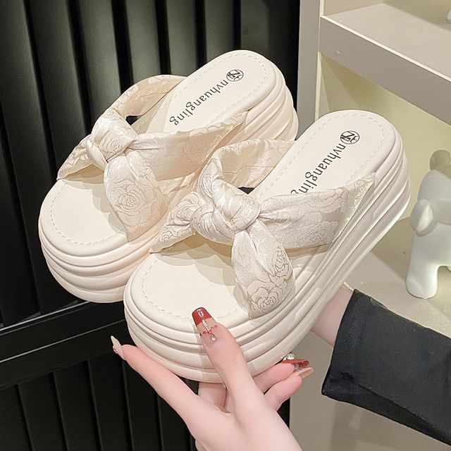 Sandals Slide Floral Platform Patterned