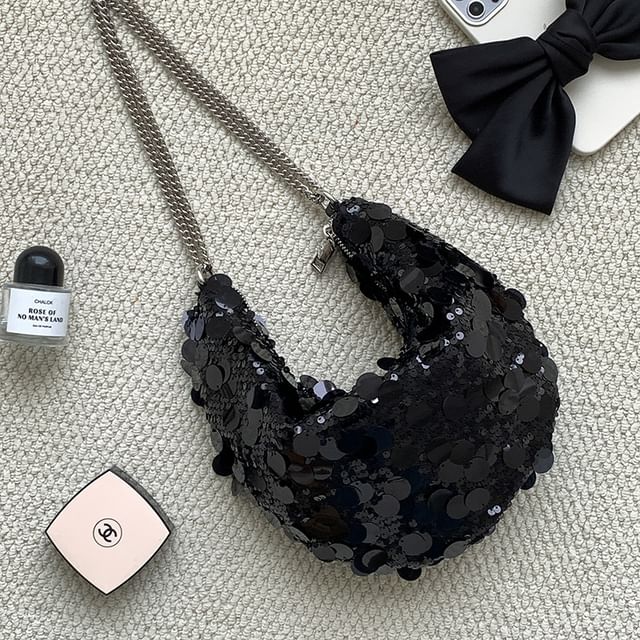 Strap Sequin Hobo Bag Chain