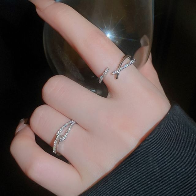 (Various Alloy Rhinestone Ring Open Designs)