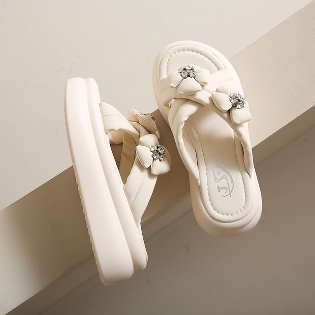 Slide Platform Flower Sandals