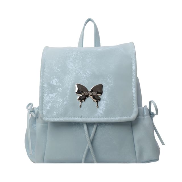Multi-Pocket Flap Backpack Butterfly Studded