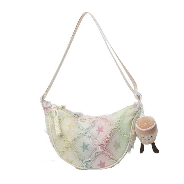 Crossbody Bag Fabric Patterned Distressed