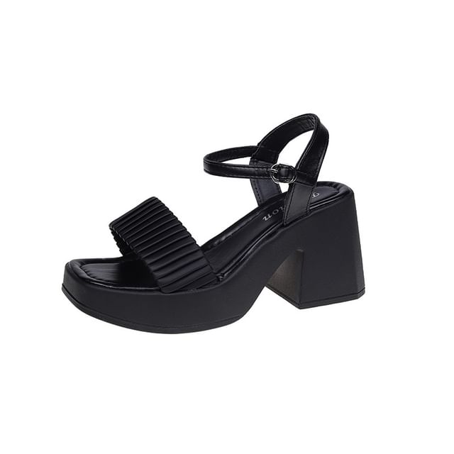 Toe Sandals Square Heel Block