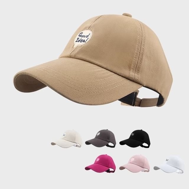 Baseball Lettering Cap Top Open Embroidered