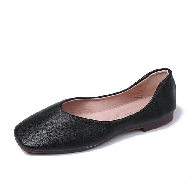 Square-Toe Plain Flats