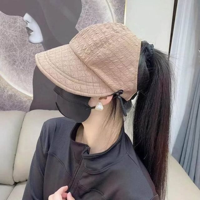 Hat Textured Top Open Plain