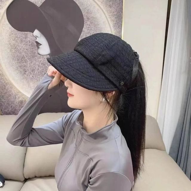 Hat Textured Top Open Plain