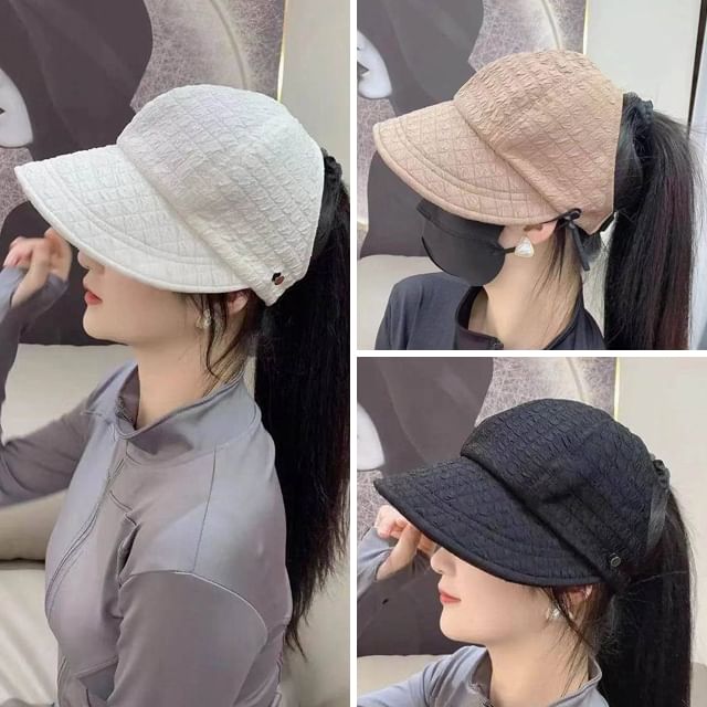 Hat Textured Top Open Plain