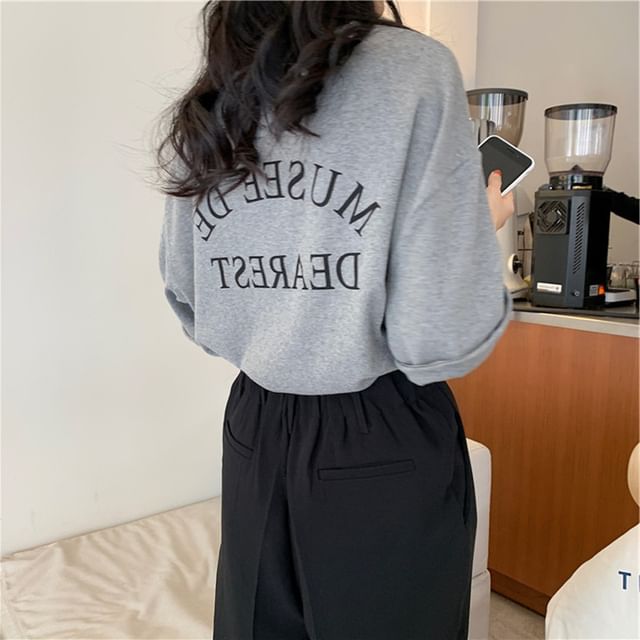 Print Lettering Short-Sleeve T-Shirt Crew Neck