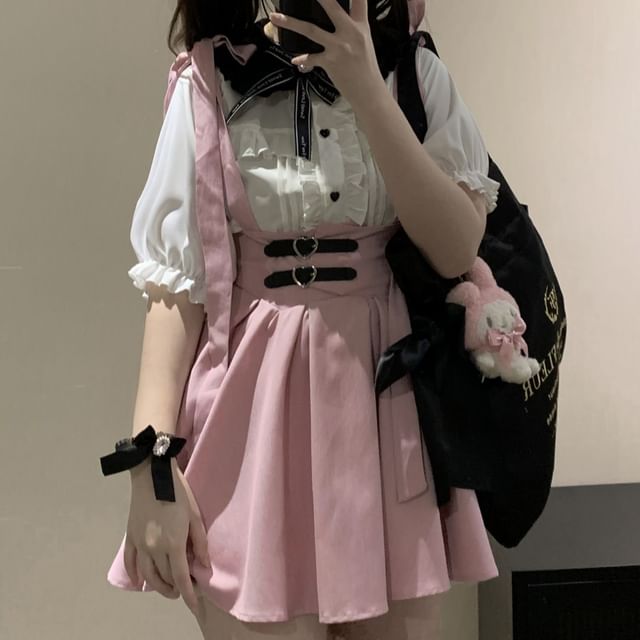 Suspender Mini A-Line Skirt