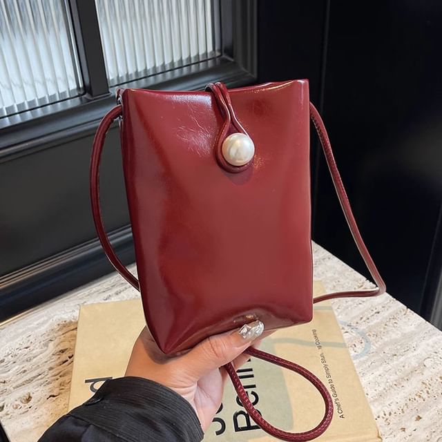 Leather Crossbody Faux Plain Bag