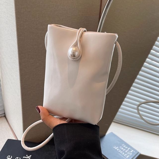 Leather Crossbody Faux Plain Bag