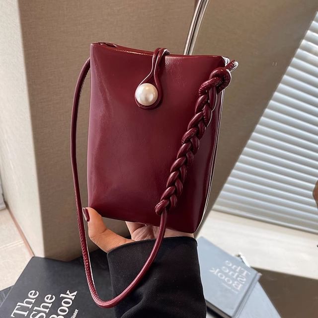 Faux Plain Crossbody Leather Bag