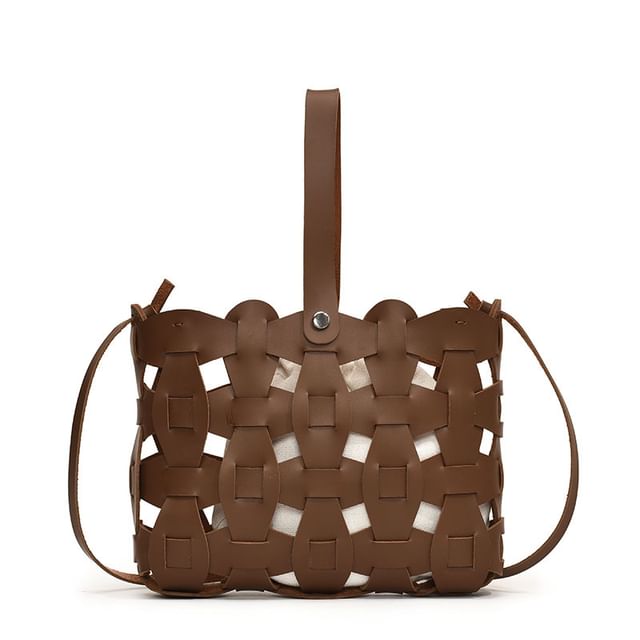 Cutout Leather Bag Faux Crossbody